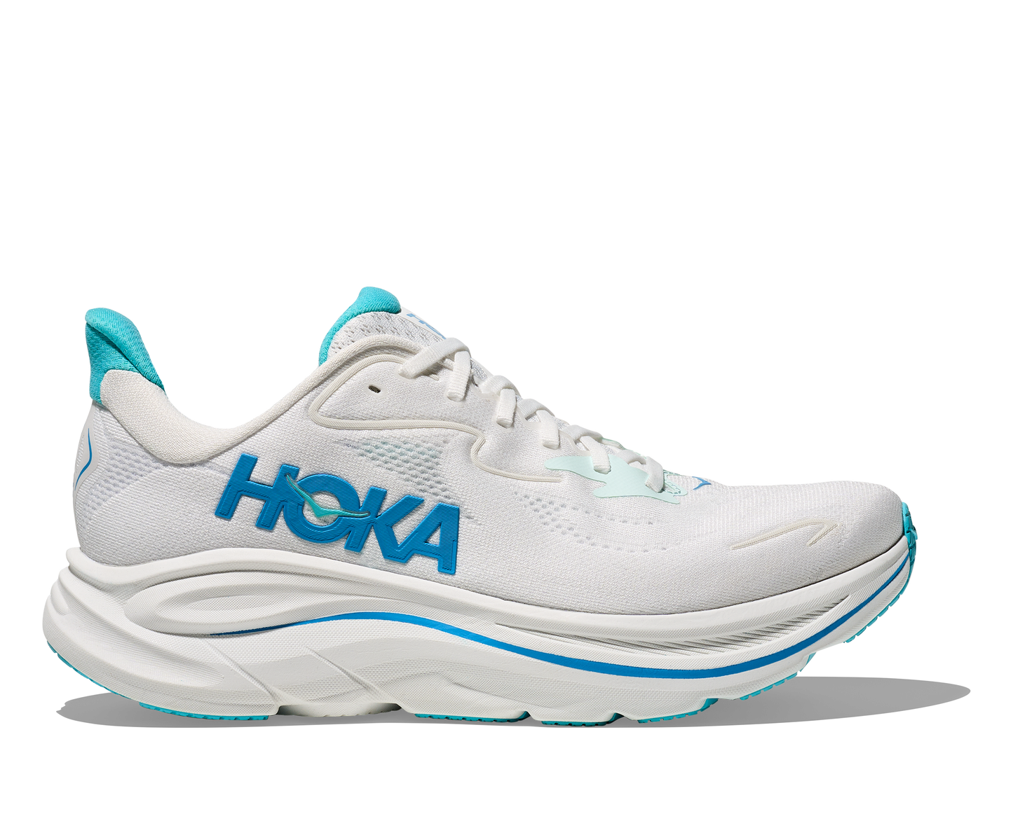Men's Hoka Clifton 10 (Seasonal Colors) - White/Skyward Blue