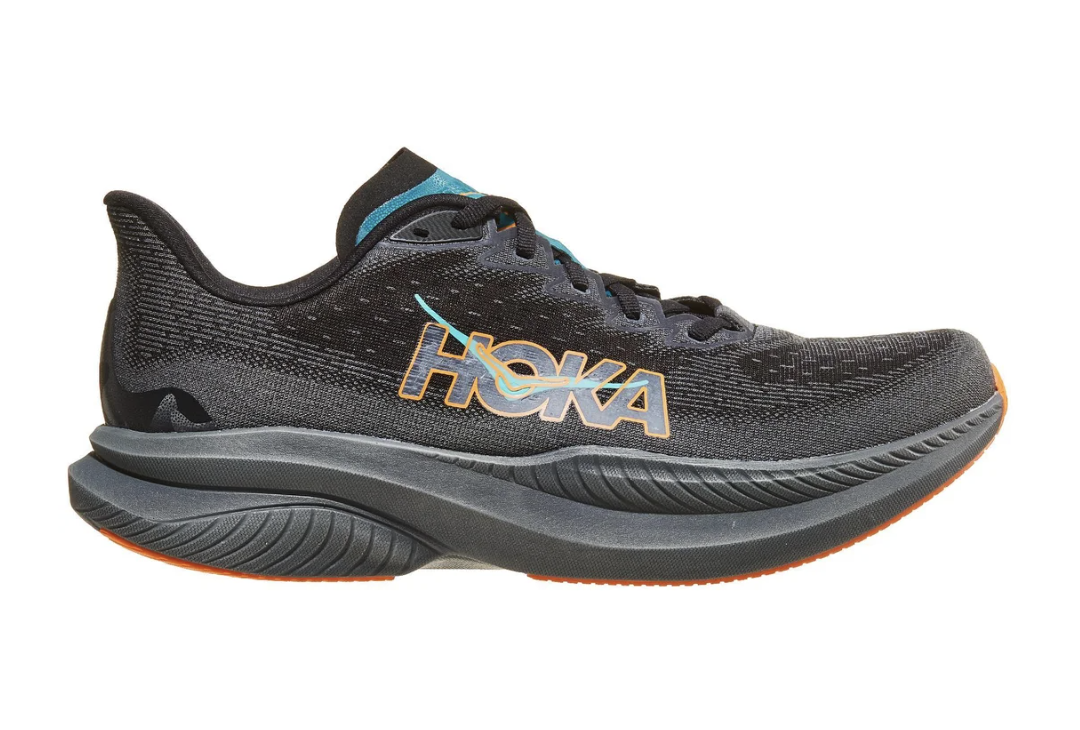 Men's Hoka Mach 6 (Clearance) - Black / Electric Tangine