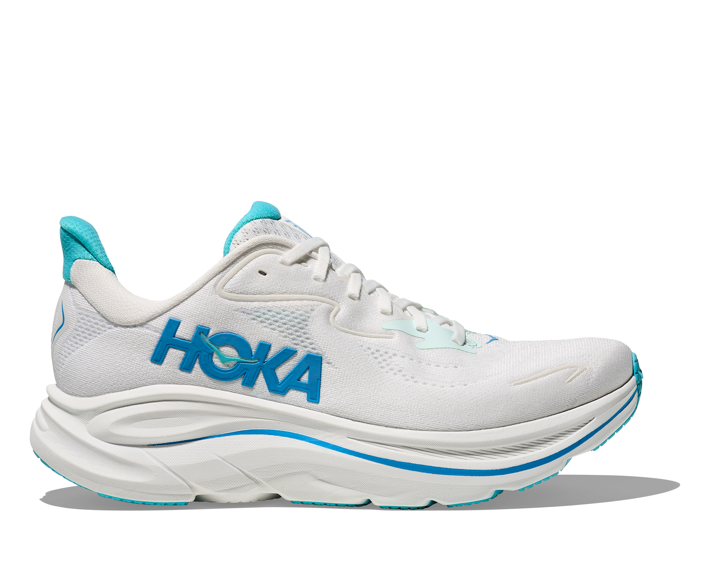 Men's Hoka Clifton 10 (Seasonal Colors) - White/Skyward Blue