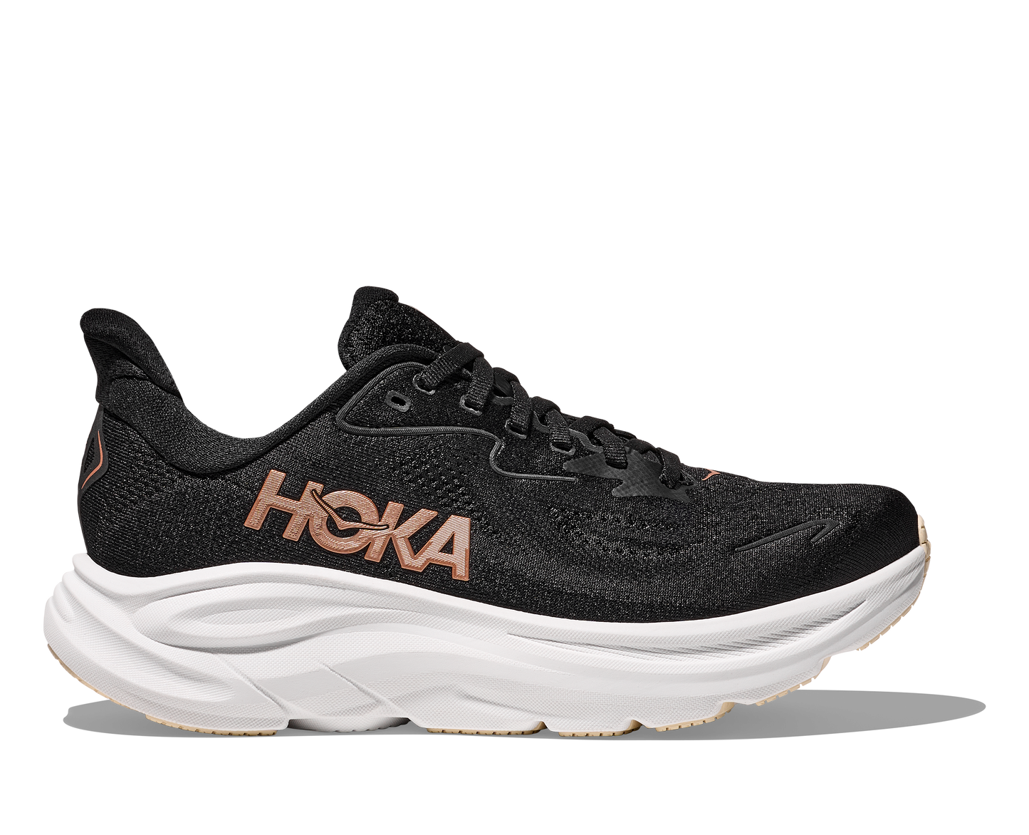Women's Hoka Clifton 10 (Core Colors) - Black/Rose Gold