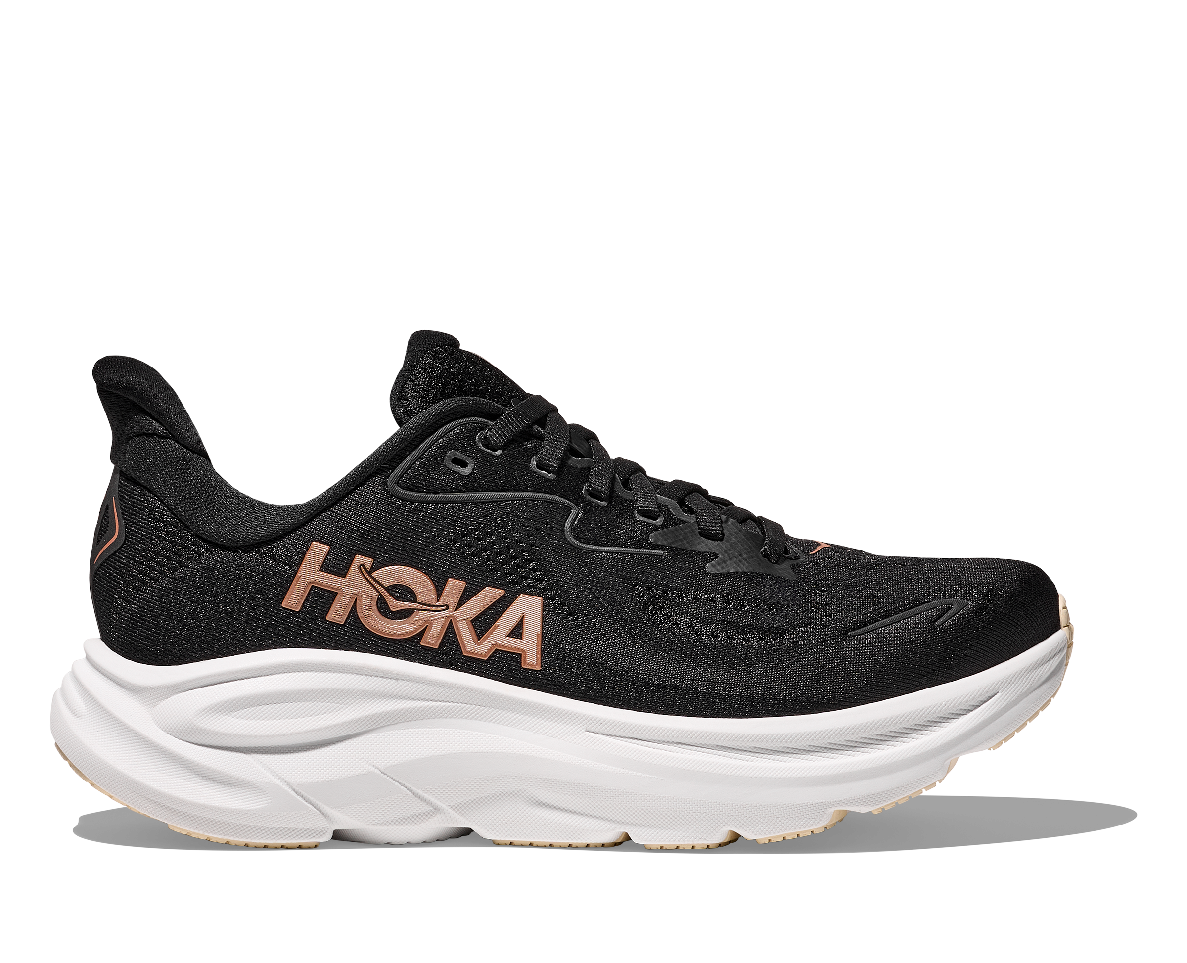 Women's Hoka Clifton 10 (Core Colors) - Black/Rose Gold