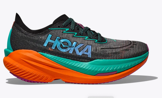 Men's Hoka Mach X 2 - Black/Electric Aqua