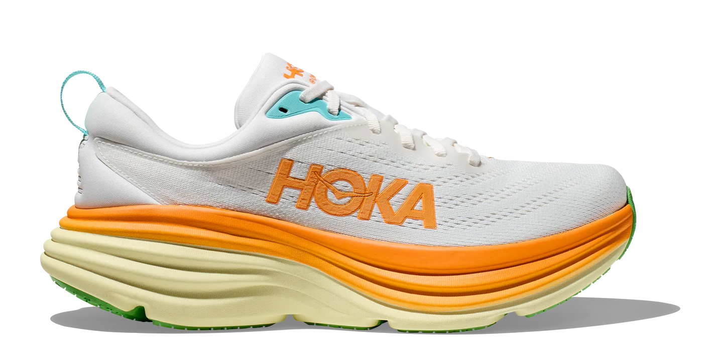 Men's Hoka Bondi 8 - Blanc de Blanc/Solar Flare