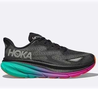 Men's Hoka Clifton 9 GTX - Black/Electric Aqua